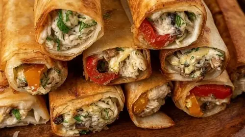 Хрустящий лаваш с курицей и овощами: рецепт вкусной закуски