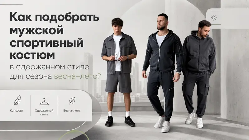 Как подобрать мужской спортивный костюм в сдержанном стиле для сезона весна лето?
