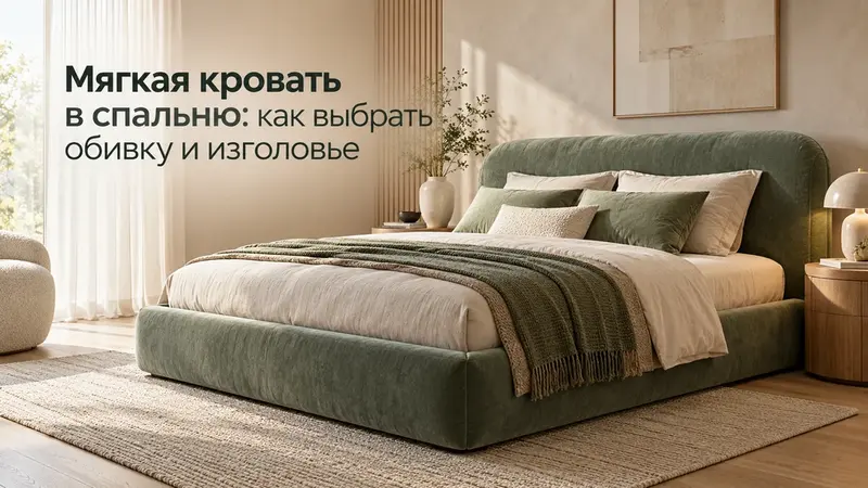 Мягкая кровать в спальню: как выбрать обивку и изголовье